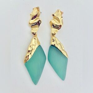 Alexis Bittar Green/Turquiose/Teal Drop Earrings.